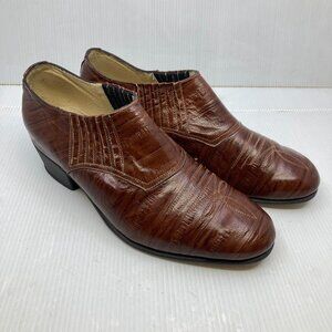 BOVI western cowboy brown  leather handmade womens dance shoes sz 39.5